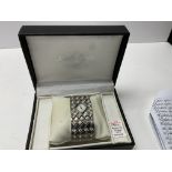 Ladies quartz stone set, Monte Carlo watch in box.