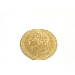 A George IV 1822 full gold sovereign. 5356787 mint