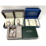 4 boxed modern ladies Rotary wristwatches. (B)