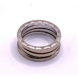 A Bvlgari 18ct white gold, B Zero ring, fully hall