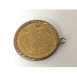 A Victorian 1883 shield back half sovereign in a p