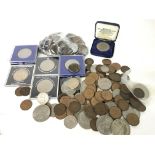 Mixed coinage including decimal coins, dollars, co