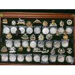 A full cased set of Regimental cap badges together