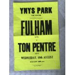 1980s Ton Pentre v Fulham Football Poster: Luminou