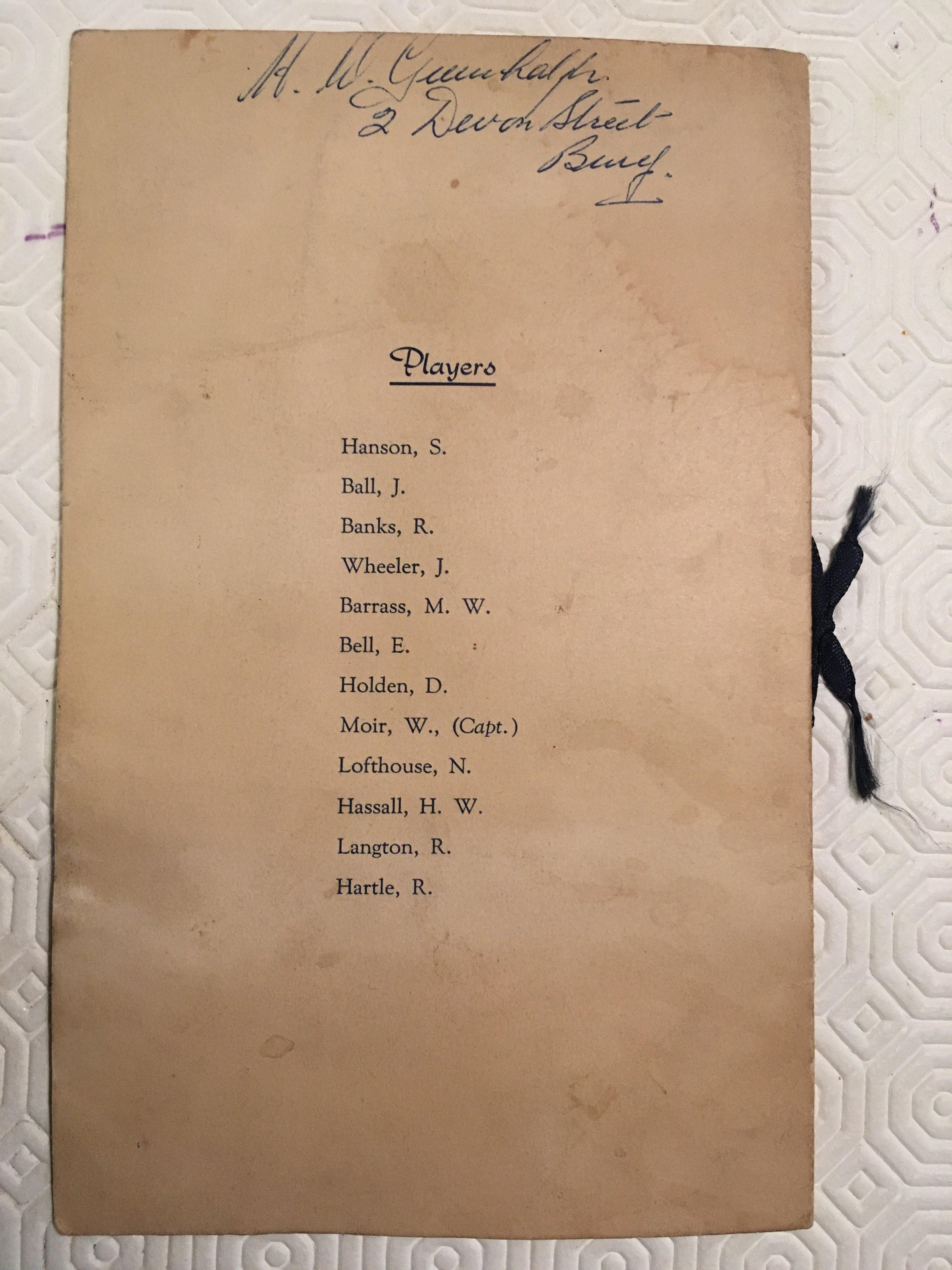 1953 FA Cup Final Signed Football Menu: Famous Bla - Image 3 of 3