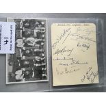 1951 England Football Team Autographs: Cream card