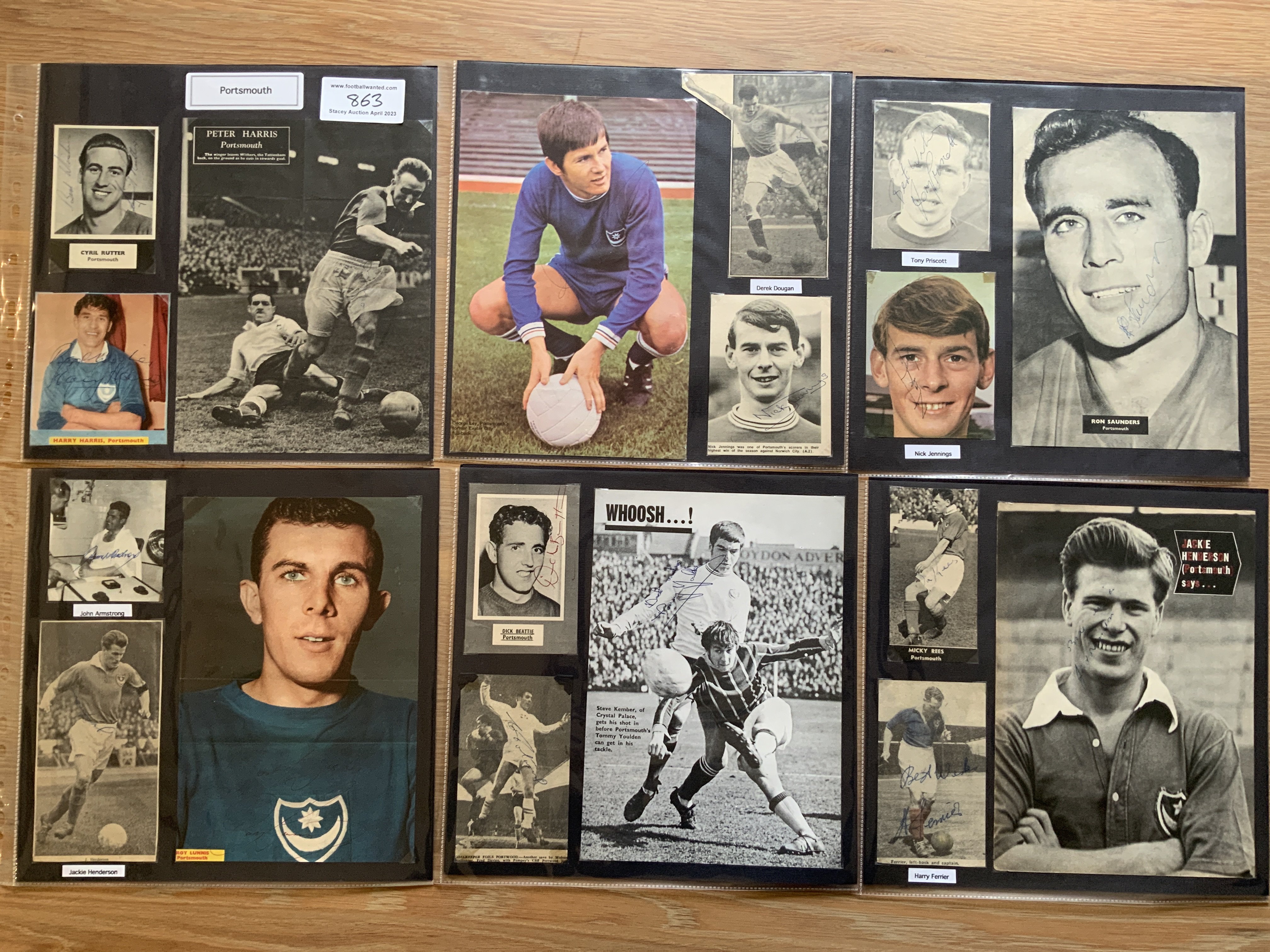 Portsmouth 1940s 1950s 1960s Football Autograph Co