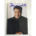 Muhammad Ali Signed Boxing Photo: Postcard size ph