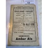 1942 Wales v England Football Programme: Edges tat