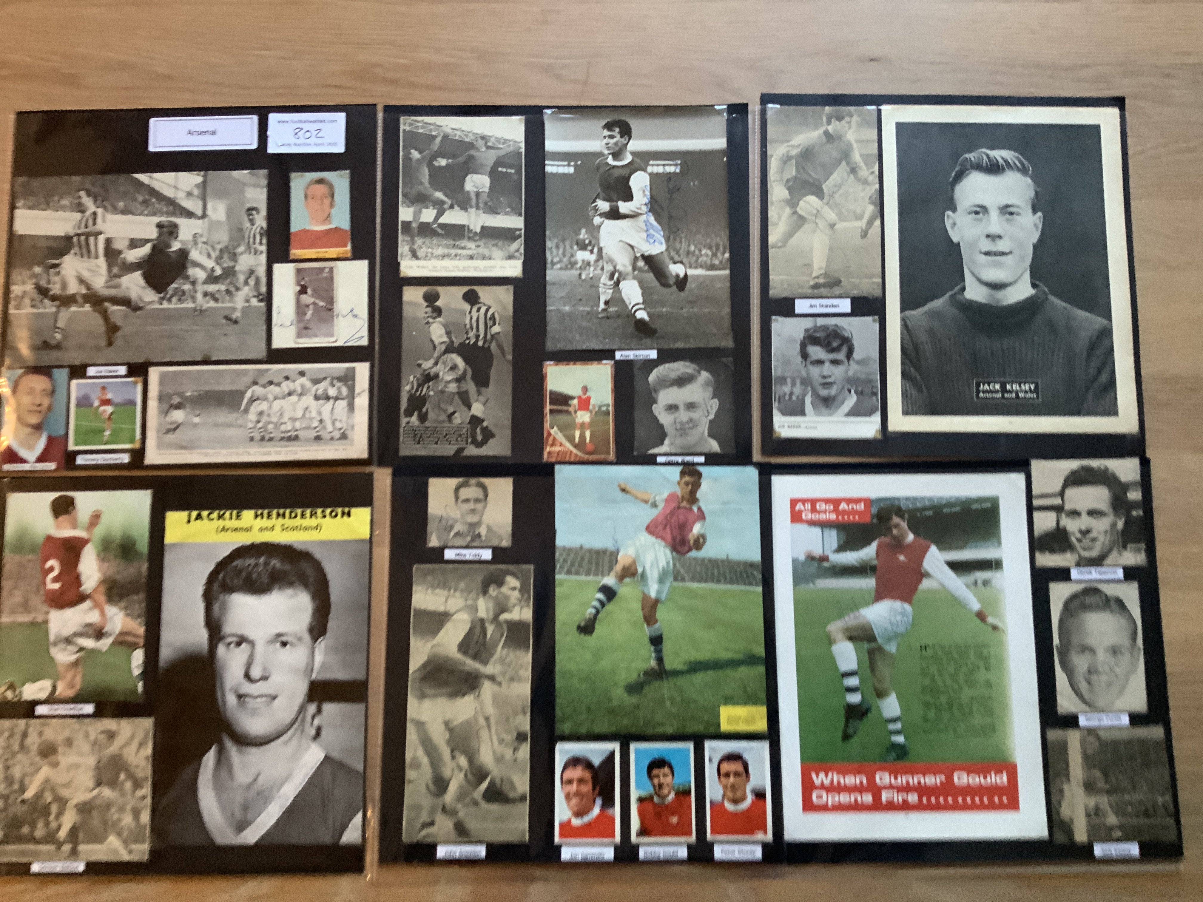 Arsenal 1940s 1950s 1960s Football Autograph Colle