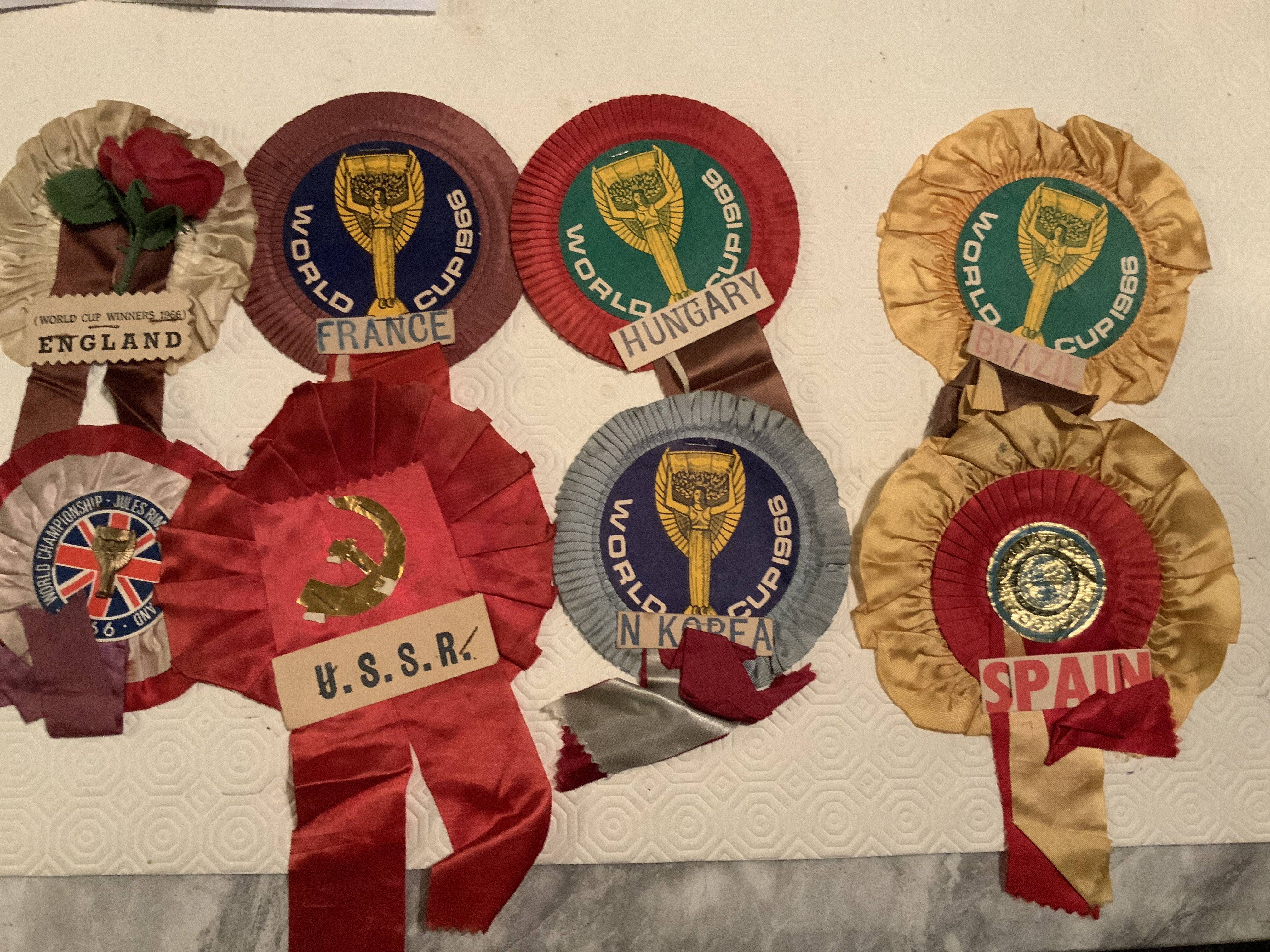 1966 World Cup Football Rosettes: Includes 2 diffe