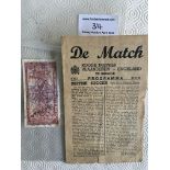 1945 Belgium v England Football Programme + Autogr