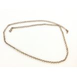 A 9ct gold chain weighing 5.09g and 60cm long. Pos