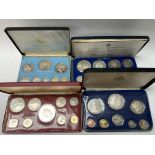 8 cased Franklin Mint proof coin sets to include M
