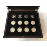 A boxed set of 12 sterling silver Golden jubilee c