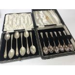 12 silver Hallmarked boxed spoons