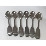 6 silver Victorian table spoons