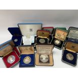 A collection of sterling silver proof coins all ca