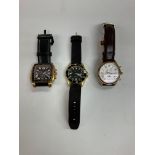 Three mens watches, all seen working. Shipping cat