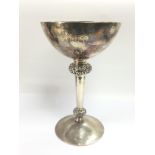 An impressive Arts & Crafts large silver chalice w