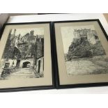 Pair of pencil drawings by Mbrown(made in 1924)