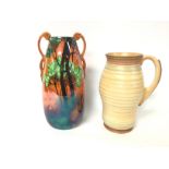 Two Carlton lustreware vases, 25 and 30cm approxim