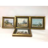 Four framed Gerald Hughes oil paintings on boards