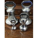 Four Chrome bell weights two 14lb a 4lb and 1lb (4