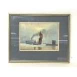 Alan Rinegall signed Thames barge and streamer. 27