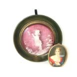 Antique Mary Gregory red pot lid and a miniature p