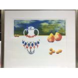 A framed and glazed limited edition Ruth O'Donnell still life print, numbered and signed by the