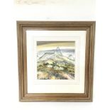 A framed watercolour by Gillian McDonald, Highland