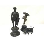 A 19th century classical bronze figure a bronze in