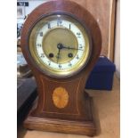 A Edwardian inland mantle clock the circular dial with Roman numerals.