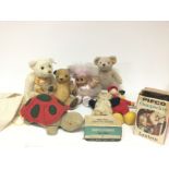 Soft toys including a bagged Steiff Millennium bea