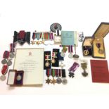 A large collection of medallions and medals including Second World War. Also a Royal Air Force