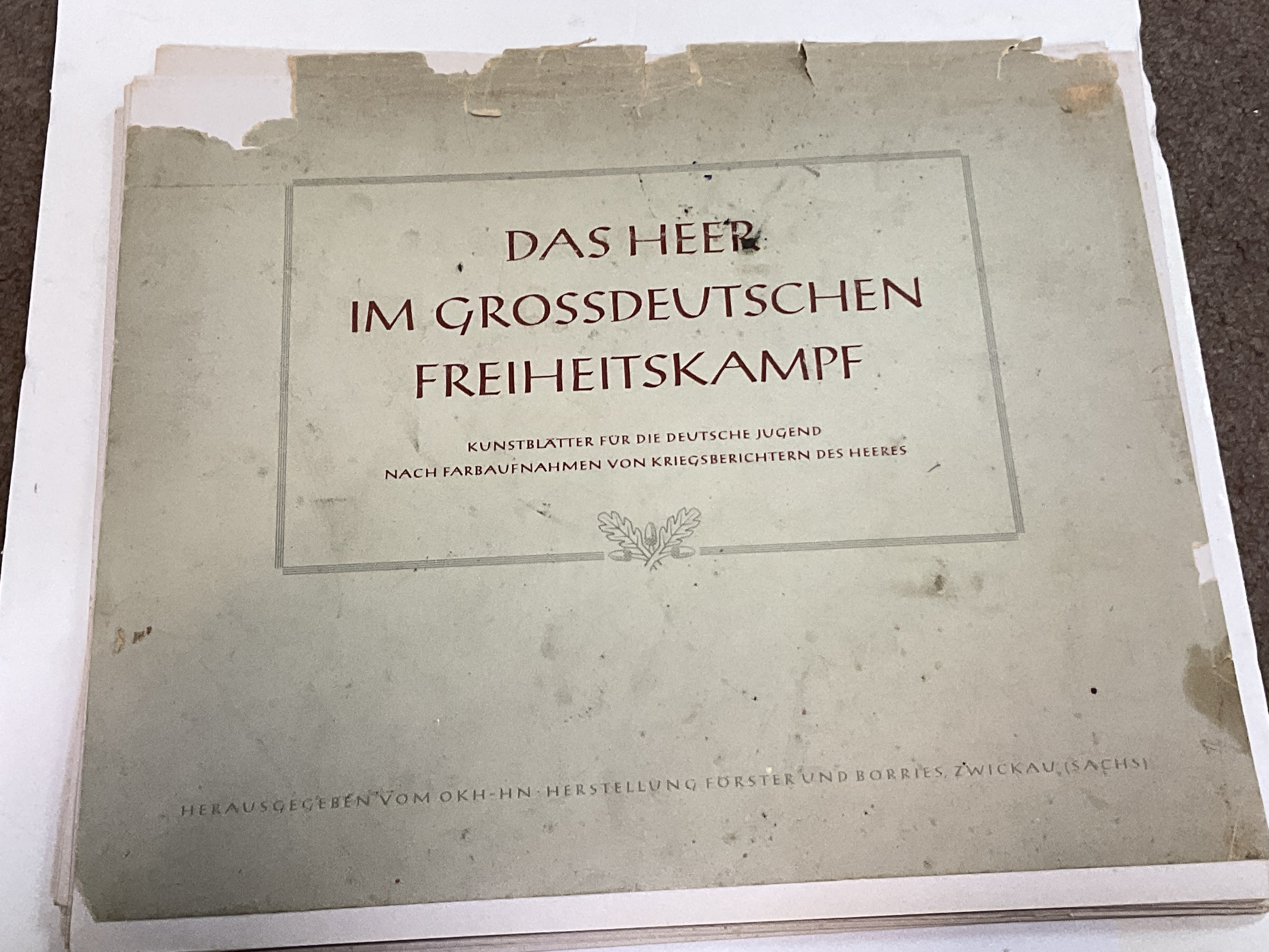 The German Dasheer im Grossddutschen album of 52 war photos, postage cat B