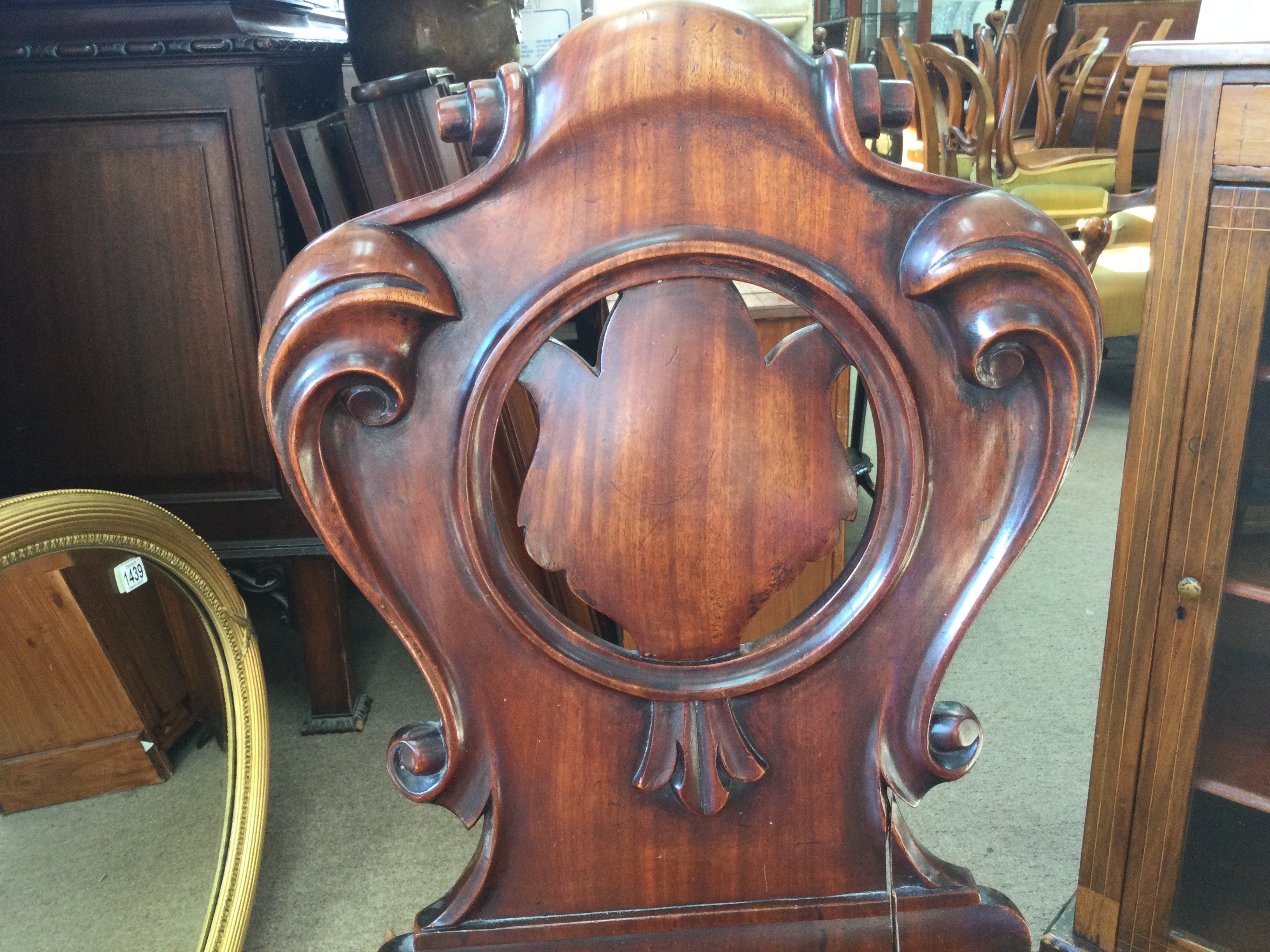 A Victorian Mahogany hall chair, in need of restor - Image 3 of 8