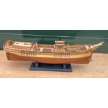 A scratch built model of The Marie Sophie, Falmouth. 90cm x 27cm. In need of completetion.