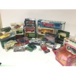 A large collection of boxed Corgi and other model