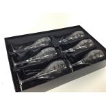 Boxed Royal Doulton hand cut crystal glasses , cat