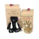 Boxed Steiff bears consisting of a black Steiff a club event bear 2003, Rolly Polly bear 1909. Cat B