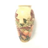 Moorcroft Finches Ochre Pattern Vase Sally Tuffin,