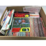 A box of Nottingham Forest football programs, mainly 1980s. Shipping category D.