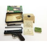 A webley senior air pistol with original box and p