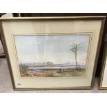 Two framed unsigned watercolours depicting winter
