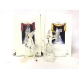 Swarovski Masquerade figures, Pierrot & Columbine.