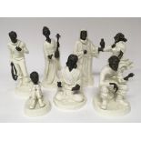 A collection of Minton China and bronze figures sa