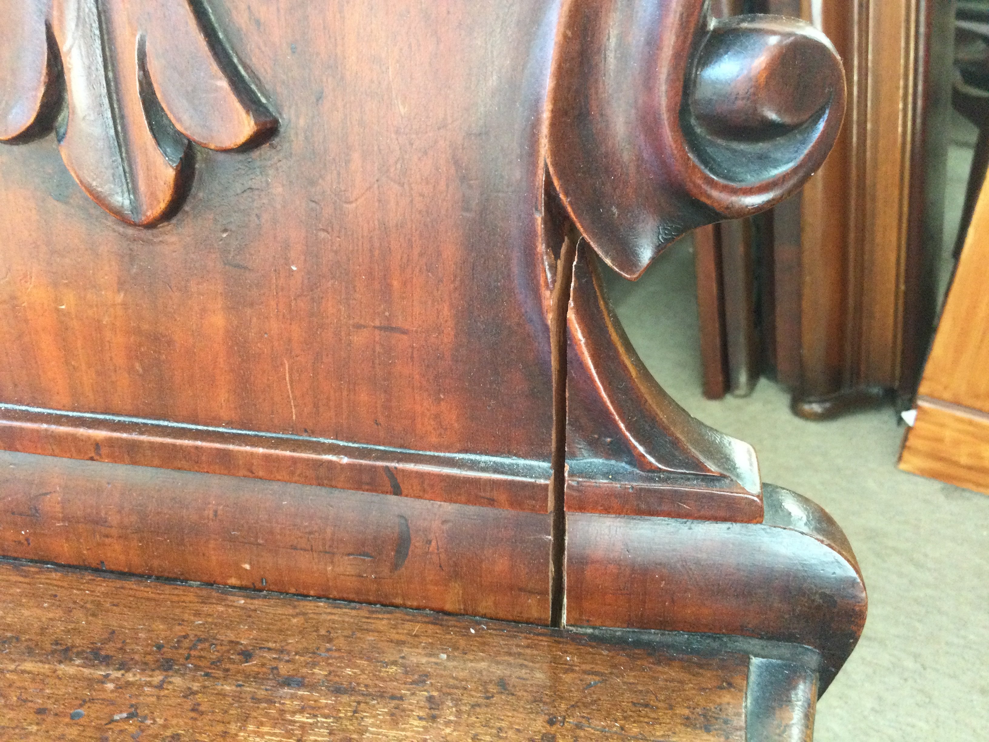 A Victorian Mahogany hall chair, in need of restor - Image 6 of 8