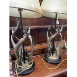 A pair of side lamps simulated horn on circular bases ,